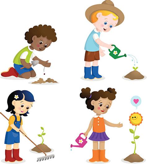 Kids Planting Seeds Illustrations Royalty Free Vector Graphics And Clip
