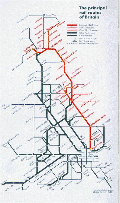 A Subway Map With The Names Of All Lines And Stations In Red On White Paper