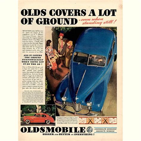 Original 1940 Oldsmobile Bigger And Better Print Ad Cars