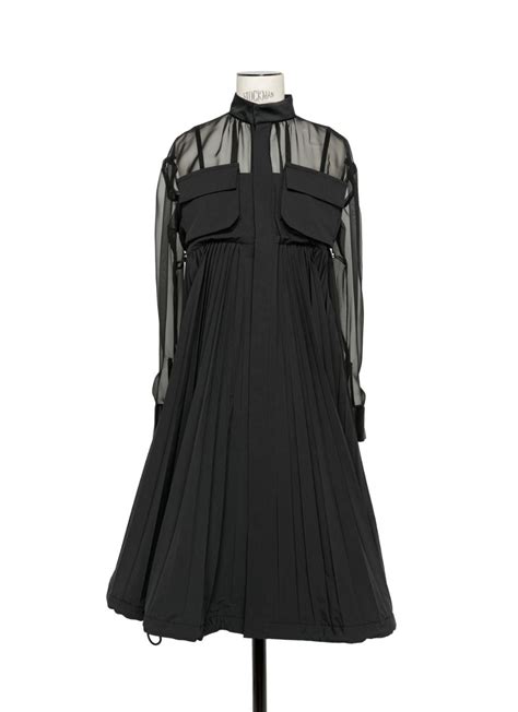 Matte Taffeta Dress Sacai Official Store