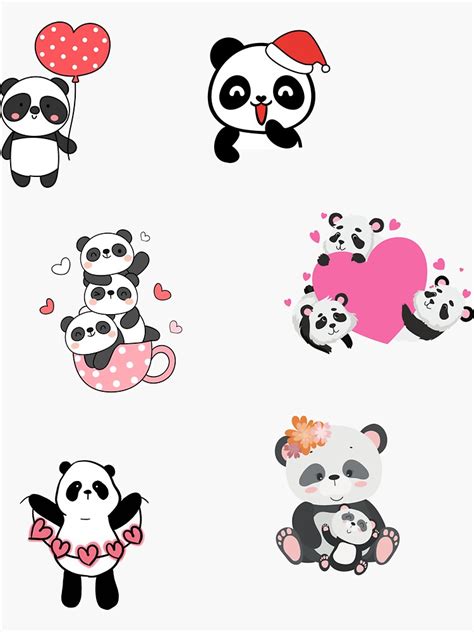 Cute Pandas Stickers Sticker For Sale By Gomqes Redbubble