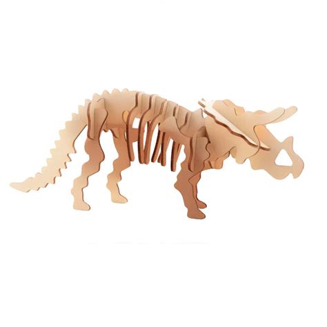 Wooden 3d Dinosaur Puzzle Triceratops