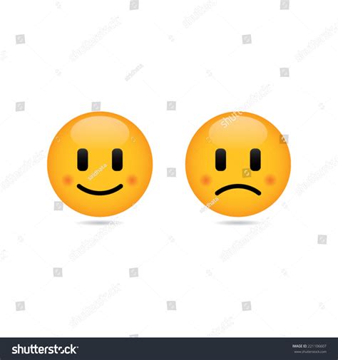 Happy And Sad Smileys Stock Vector 221106607 Shutterstock