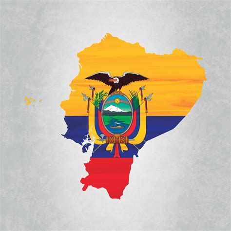 Ecuador Map With Flag 4266735 Vector Art At Vecteezy