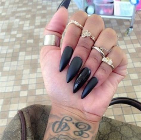 Long Matte Black Nail Manicure Pictures Photos And Images For