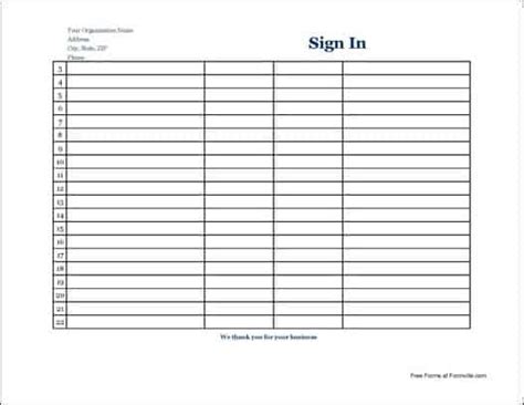 Print first on a sheet of plain paper to determine which direction to feed in your printer and to check your design and alignment. 7 Free Sign In Sheet Templates - Word - Excel - PDF Formats