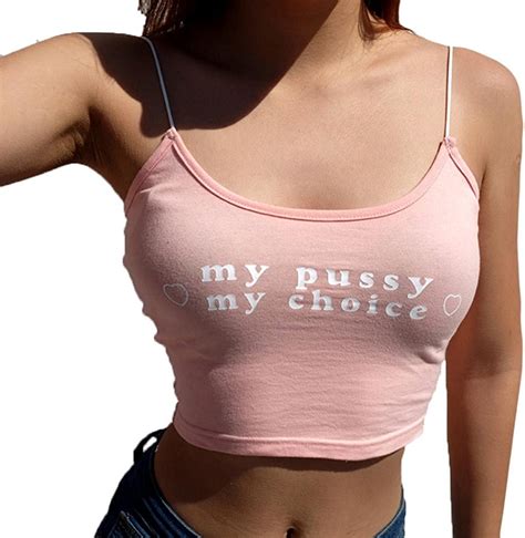 highpot womens teen girls no bra club crop tank top letter print camisole tops at amazon women s