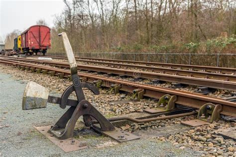 Old Hand Operated Railroad Switch Old Hand Operated Lever Of A