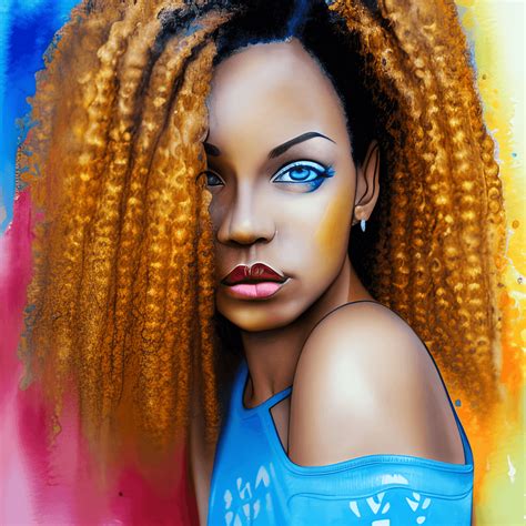 Graphic Of A Realistic Yellow Toned Melanin Light Skinned Woman With