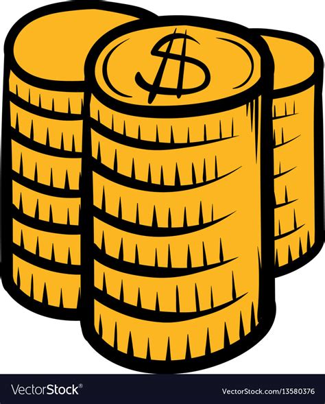 Stack Coins Icon Cartoon Royalty Free Vector Image
