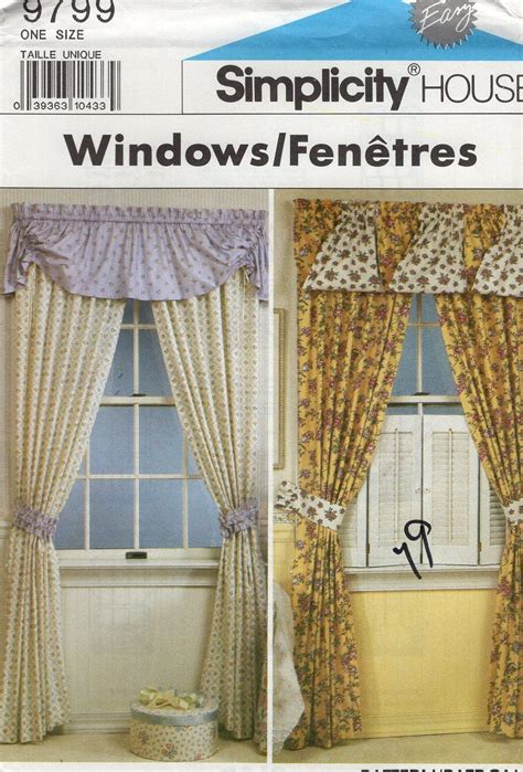 Curtain Sewing Patterns Free Us Ship Simplicity 9799 House Home