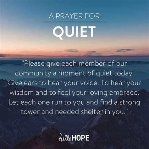 A Prayer For Quiet Hellohope Community Prayers Prayers For Strength