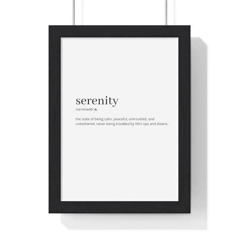 Serenity Definition Printable Serenity Wall Art Serenity Etsy