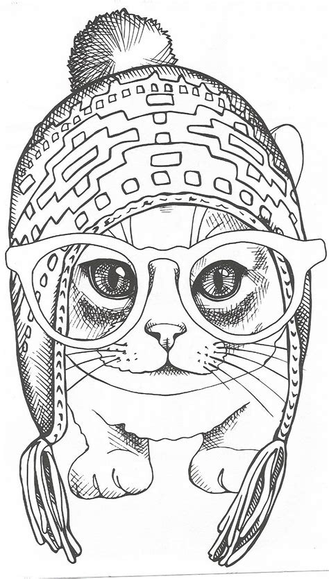 Adult Coloring Pages Of Cats Coloring Pages