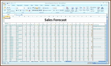 Forecast Excel Template