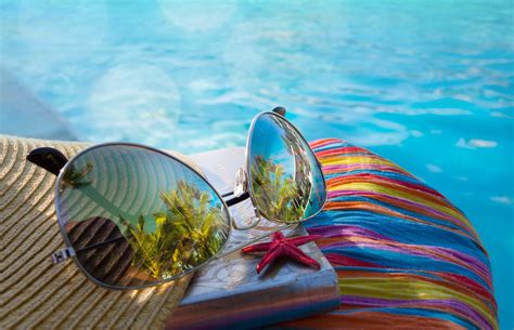 Glasses Reflection Bokeh Sun Summer Beach Vacation Wallpapers Hd