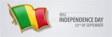 Mali Happy Independence Day Greeting Card Banner With Template Text