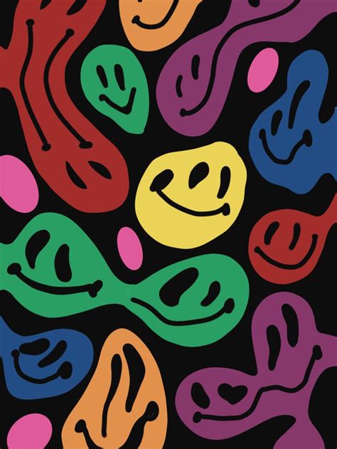 Rainbow Smiley Faces In 2021 Indie Drawings Diy Canvas Art Rainbow
