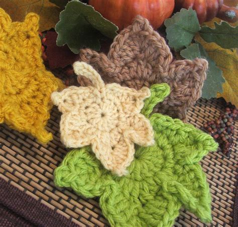 Fast And Easy Autumn Leaves Crochet Pattern Set Crochet 3 Etsy