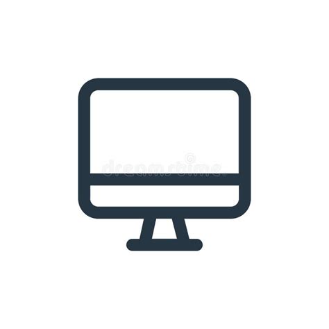 Desktop Computer Icon Vector From Interface Concept Thin Line