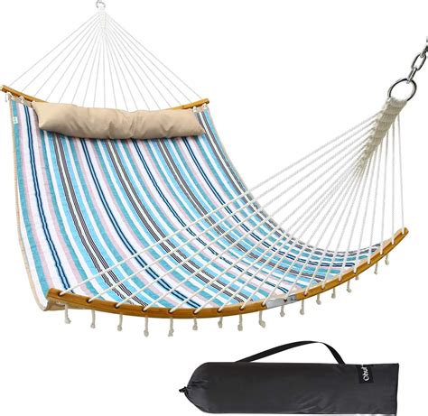 Ohuhu Double Hammock With Detachable Pillow 2019 All New Curved Bar