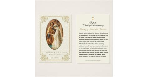 Catholic Wedding Anniversary Prayer Card Zazzle