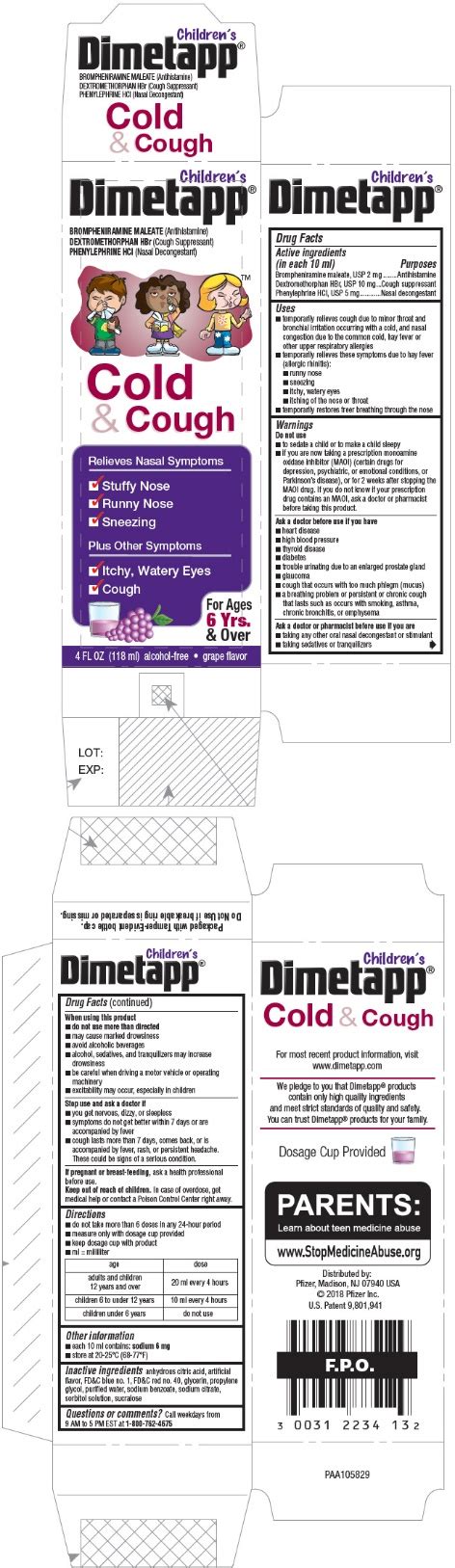 Ndc 0031 2234 Childrens Dimetapp Cold And Cough