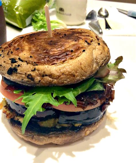 I love all the flavors in this burger! Field mushroom burgers with caramelised red onion chutney ...