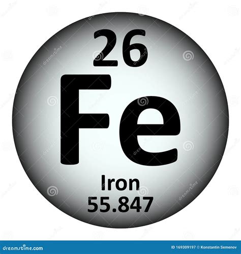 Periodic Table Element Iron Icon Stock Illustration Illustration Of