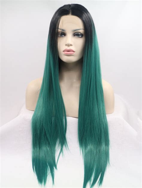 Lace Front Colorful Wigs Synthetic Lace Front 34 Straight Ombre2