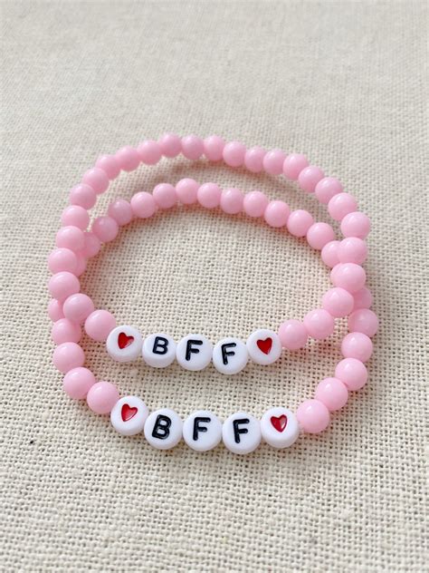 Pink And Gold Best Friend BFF Friendship Bracelet Stacking Bracelet Set