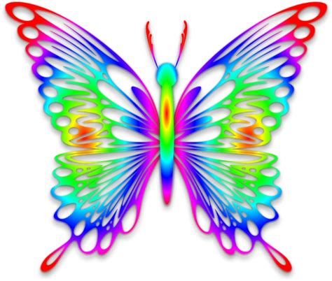 Rainbow Glowing Butterfly Png Transparent Image Png Arts