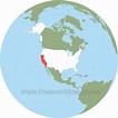 Where is California located on the map?