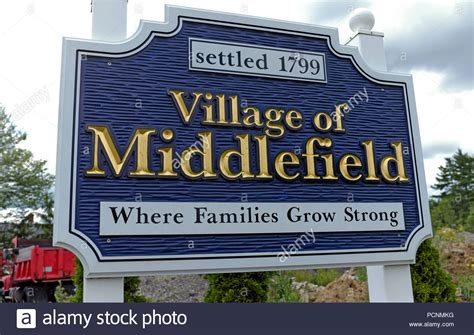 Village Of Middlefield Border Sign In Middlefield Ohio Usa Indicates