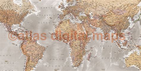 Sale World Map Canvas Antique Style Physical And Political Large Map Of