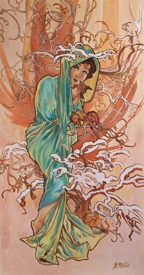 Items Similar To Art Nouveau Woman Painting Free Shipping On Etsy