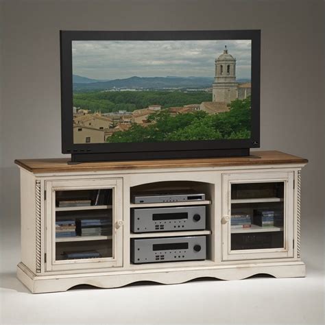 Ornate Tv Stand With Storage 2 Tone Antique White Perangkat Sekolah