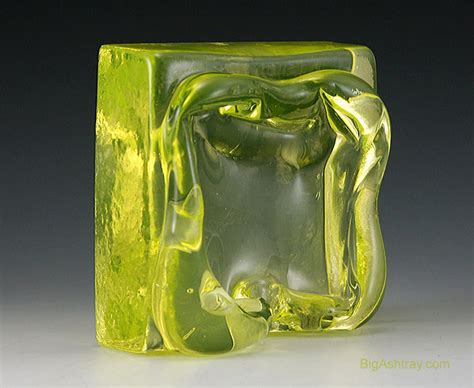 Related to toxic uranium glass. Livio Seguso Uranium Vaseline Art Glass Ashtray - Big Ashtray