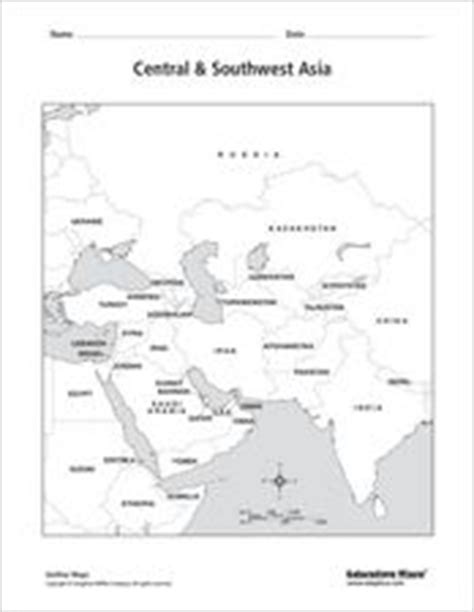 Labeled southwest asia map with capitals. Central & Southwest Asia: Labeled Map 6th - 12th Grade Worksheet | Lesson Planet