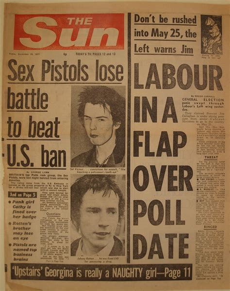 Sex Pistols Banned From U S A The Sun Newspaper 1977 Flickr