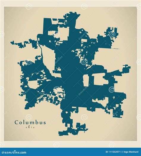 Modern Map Columbus Ohio City Of The Usa Stock Vector Illustration