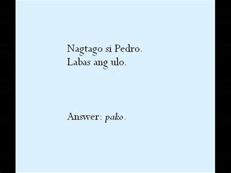 50 Examples Of Riddles With Answers Tagalog Riddles With Answers