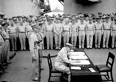 Douglas Macarthur Signing The Official Japanese Surrender Instrument
