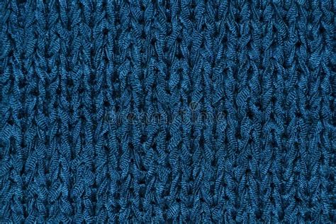 Knitted Texture Saturated Dark Bluehigh Quality Photo Stock Photo