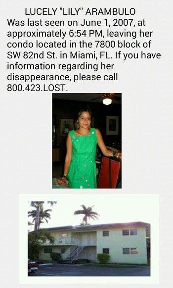 Lucely Lily Arambulo Was Last Seen On The Early Evening Of June 1