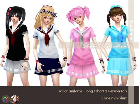 Sailor Uniform Ts4cc Studio K Creation ザ・シムズ シムズ 雌