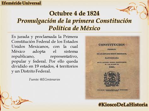 Constitución Política En Un Día Como Hoy Pero De 1824 Se Promulga La