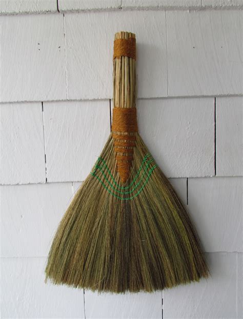 Straw Hand Broom ~ Gold Tirsah Marie Home Boutique