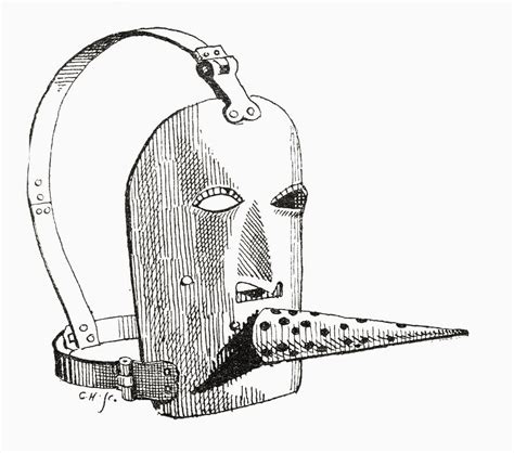A 17th Century Brank Or Muzzle From Drawing By Vintage Design Pics