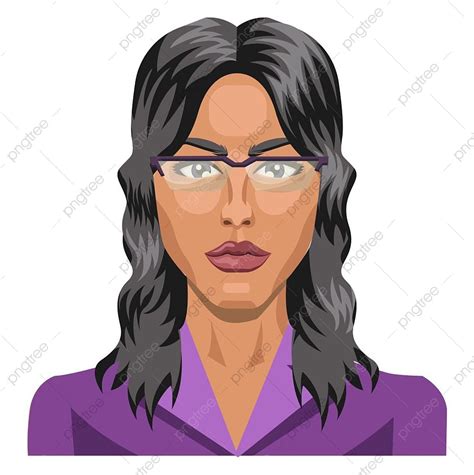 Long Hair Girl Vector Hd Images Long Haired Girl Wearing Glasses Illustration Vector On White